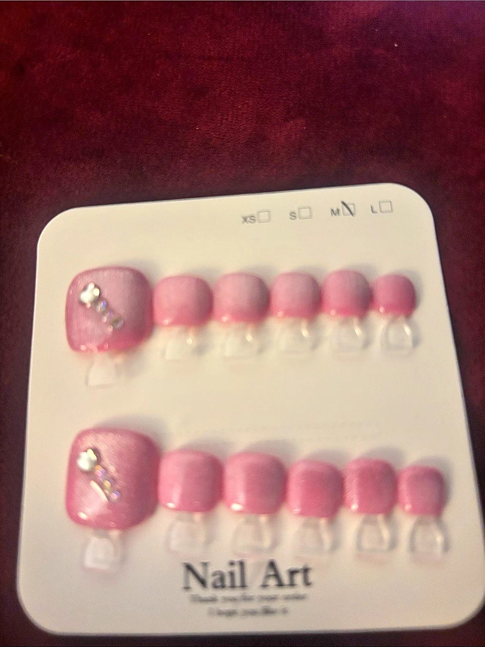 Pink Nail Art Press-On Nails